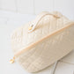 Large Capacity Quilted Makeup Bag in Cream - 1985 the VAULT Boutique