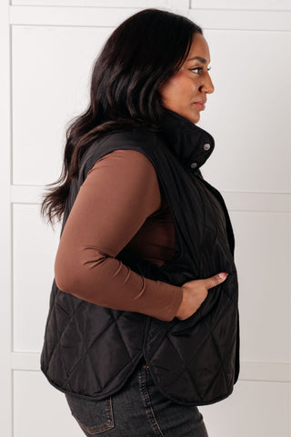 Layering Queen Quilted Puffer Vest in Black - 1985 the VAULT Boutique