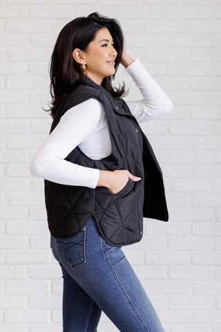 Layering Queen Quilted Puffer Vest in Black - 1985 the VAULT Boutique