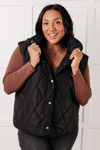 Layering Queen Quilted Puffer Vest in Black - 1985 the VAULT Boutique