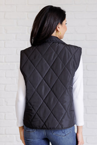 Layering Queen Quilted Puffer Vest in Black - 1985 the VAULT Boutique