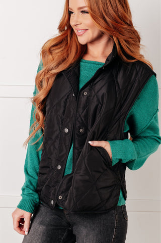 Layering Queen Quilted Puffer Vest in Black - 1985 the VAULT Boutique