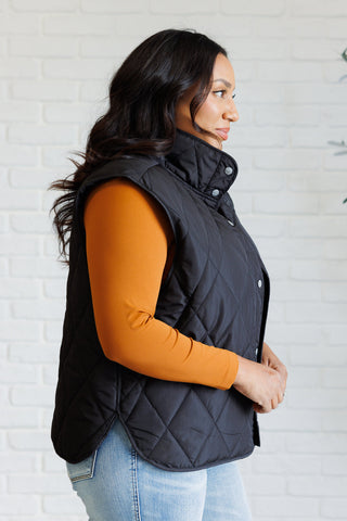 Layering Queen Quilted Puffer Vest in Black - 1985 the VAULT Boutique