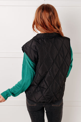 Layering Queen Quilted Puffer Vest in Black - 1985 the VAULT Boutique