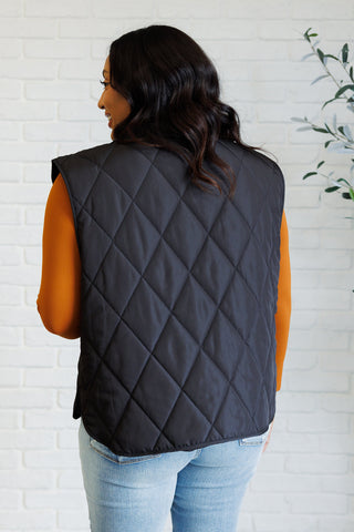 Layering Queen Quilted Puffer Vest in Black - 1985 the VAULT Boutique