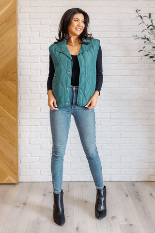 Layering Queen Quilted Puffer Vest in Hunter Green - 1985 the VAULT Boutique