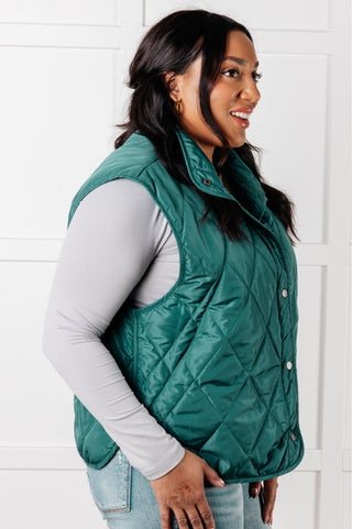 Layering Queen Quilted Puffer Vest in Hunter Green - 1985 the VAULT Boutique