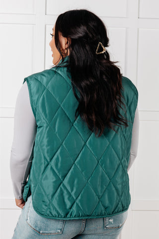 Layering Queen Quilted Puffer Vest in Hunter Green - 1985 the VAULT Boutique