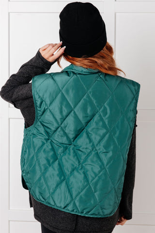 Layering Queen Quilted Puffer Vest in Hunter Green - 1985 the VAULT Boutique