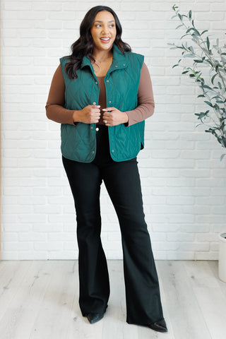 Layering Queen Quilted Puffer Vest in Hunter Green - 1985 the VAULT Boutique