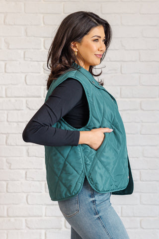 Layering Queen Quilted Puffer Vest in Hunter Green - 1985 the VAULT Boutique