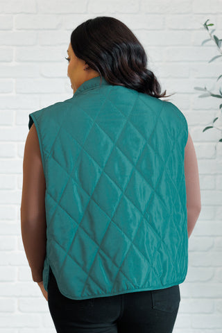 Layering Queen Quilted Puffer Vest in Hunter Green - 1985 the VAULT Boutique