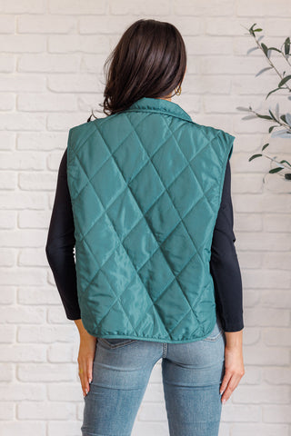 Layering Queen Quilted Puffer Vest in Hunter Green - 1985 the VAULT Boutique