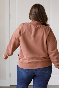 Make No Mistake Mock Neck Pullover in Cocoa - 1985 the VAULT Boutique