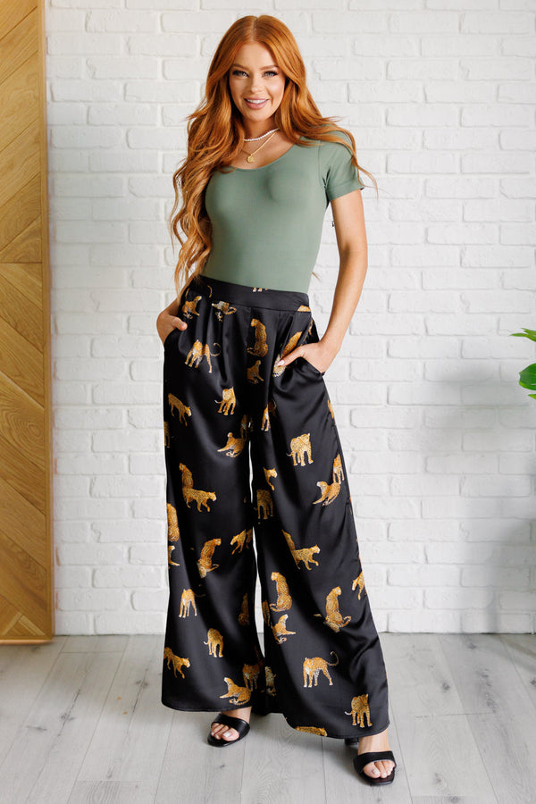 Legendary in Leopard Satin Wide Leg Pants - 1985 the VAULT Boutique