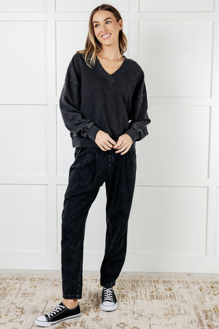 Limber Up Straight Leg Sweats in Black - 1985 the VAULT Boutique