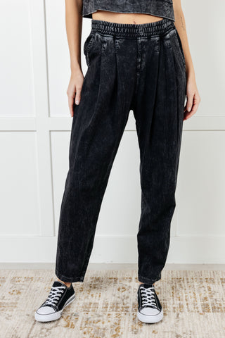 Limber Up Straight Leg Sweats in Black - 1985 the VAULT Boutique