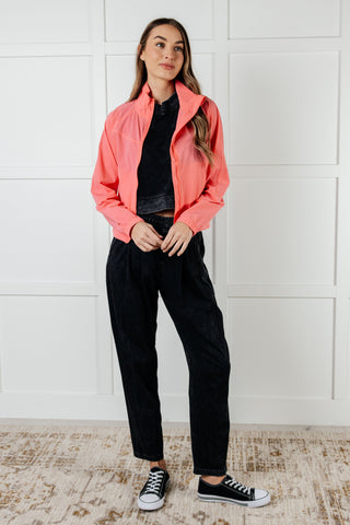 Fit Happens Nylon Tennis Jacket in Coral Rose - 1985 the VAULT Boutique