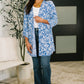Lizzy Cardigan in Blue and White Floral