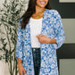 Lizzy Cardigan in Blue and White Floral