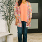 Lizzy Cardigan in Pink and Orange Floral Abstract
