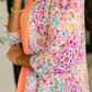 Lizzy Cardigan in Pink and Orange Floral Abstract