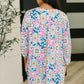 Lizzy Cardigan in Teal and Pink Floral Abstract