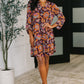Lizzy Long Sleeve Dress in Chocolate Floral