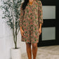 Lizzy Long Sleeve Dress in Olive Paisley