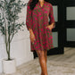 Lizzy Long Sleeve Dress in Pink and Olive Abstract Floral