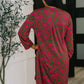Lizzy Long Sleeve Dress in Pink and Olive Abstract Floral