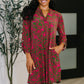 Lizzy Long Sleeve Dress in Pink and Olive Abstract Floral