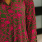Lizzy Long Sleeve Dress in Pink and Olive Abstract Floral