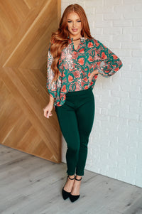 Lizzy Top in Teal Snake Print - 1985 the VAULT Boutique