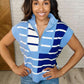 Lonely Traveler Striped Quarter Zip Vest in Blue