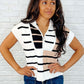 Lonely Traveler Striped Quarter Zip Vest in White