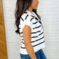 Lonely Traveler Striped Quarter Zip Vest in White
