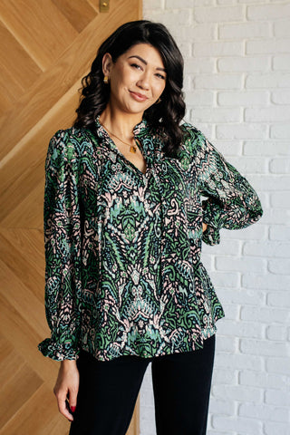 Looking Out Damask Print Blouse - 1985 the VAULT Boutique