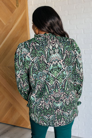 Looking Out Damask Print Blouse - 1985 the VAULT Boutique