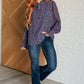 Lucid Dream Ruffle Neckline Blouse in Navy - 1985 the VAULT Boutique