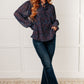 Lucid Dream Ruffle Neckline Blouse in Navy - 1985 the VAULT Boutique