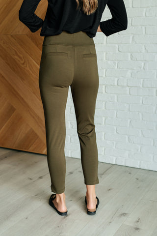 Magic Ankle Crop Skinny Pants in Olive - 1985 the VAULT Boutique