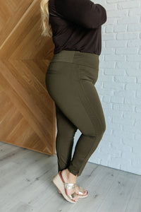 Magic Ankle Crop Skinny Pants in Olive - 1985 the VAULT Boutique