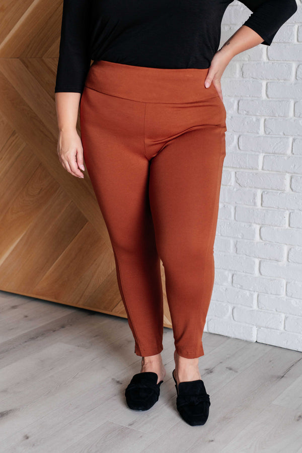 Magic Ankle Crop Skinny Pants in Rust - 1985 the VAULT Boutique