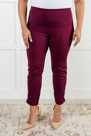 Magic Ankle Crop Skinny Pants in Wine - 1985 the VAULT Boutique