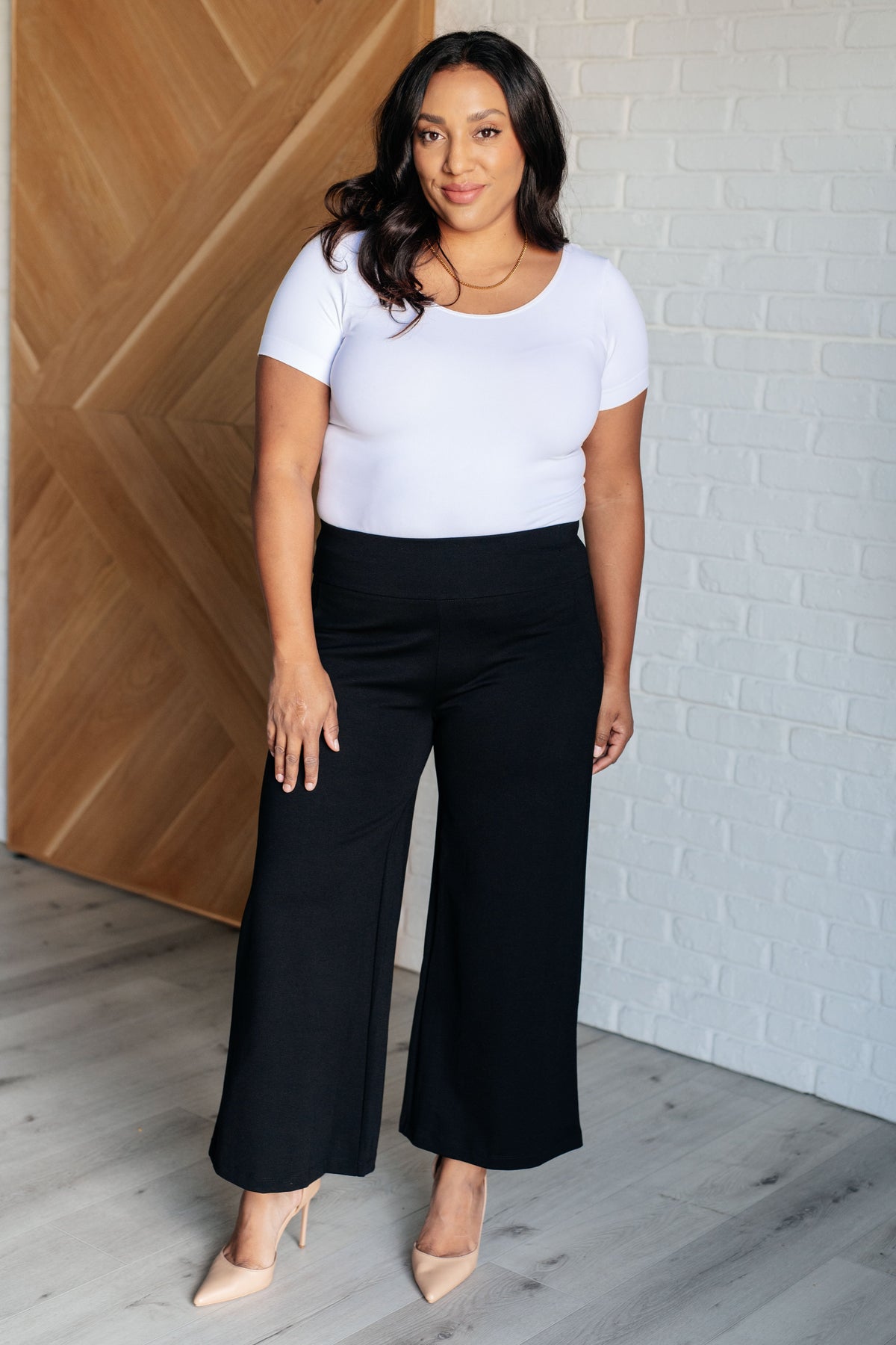 Magic Wide Leg Crop Pants in Black - 1985 the VAULT Boutique