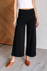 Magic Wide Leg Crop Pants in Black - 1985 the VAULT Boutique