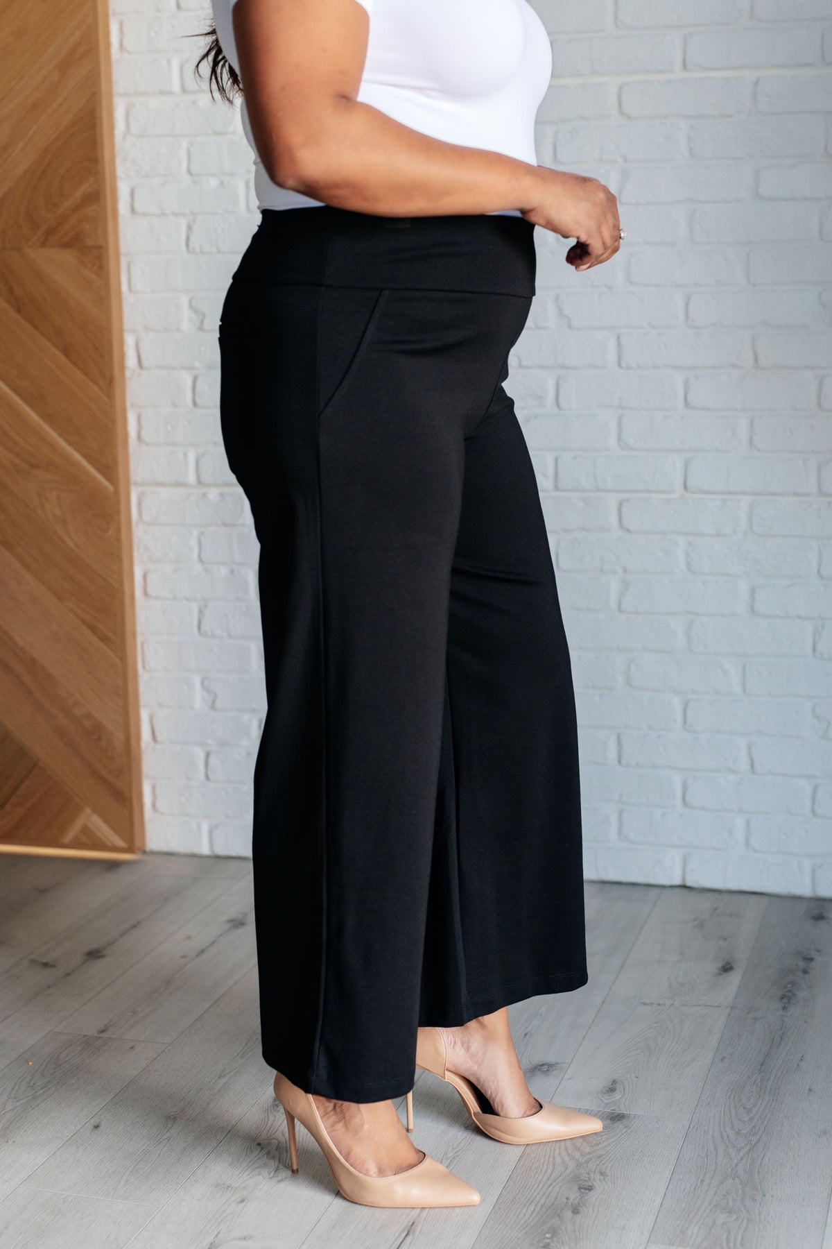 Magic Wide Leg Crop Pants in Black - 1985 the VAULT Boutique