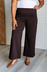 Magic Wide Leg Crop Pants in Chocolate - 1985 the VAULT Boutique