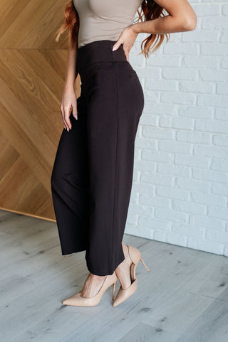 Magic Wide Leg Crop Pants in Chocolate - 1985 the VAULT Boutique